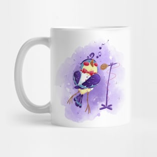 bird vest sing into microphone Mug